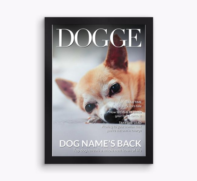 'Dogge Magazine' - Personalised {breedFullName} Framed Print